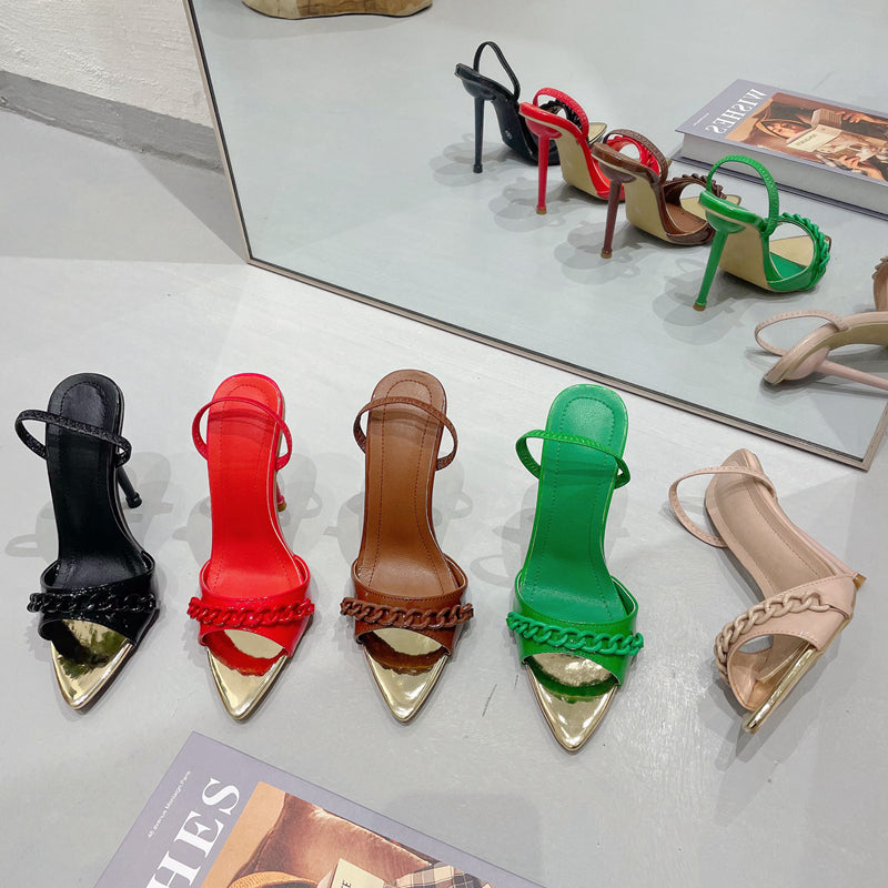 282-19 DEleventh Shoes Fashion Party High Heel Sandals Ladies Heel Shoes Slip on Designer Heels Ladies Summer Sandals Custom