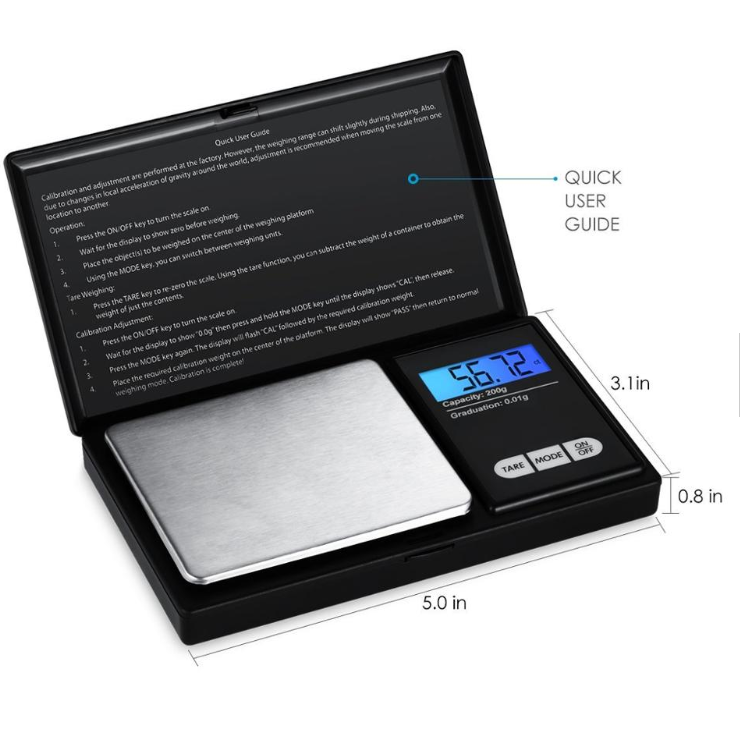 500g/0.01g Digital Pocket Jewelry Scale Portable Diamond Tester Selector Jeweler Tool Set