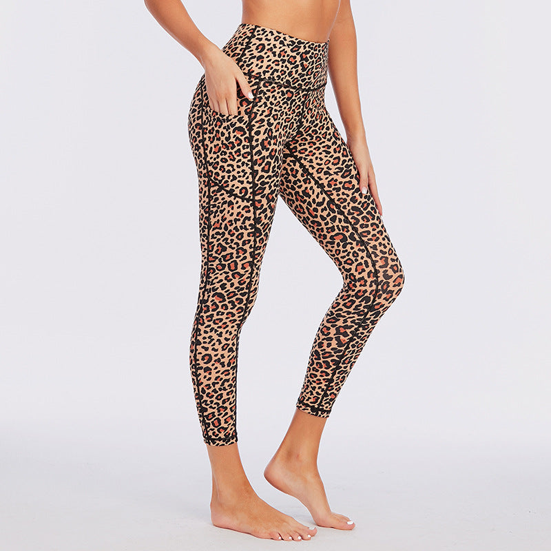 Custom Animal Digital Print Leopard Yoga Pants Fitness Legging Women High Waist Activewear Gym Wear Leggings