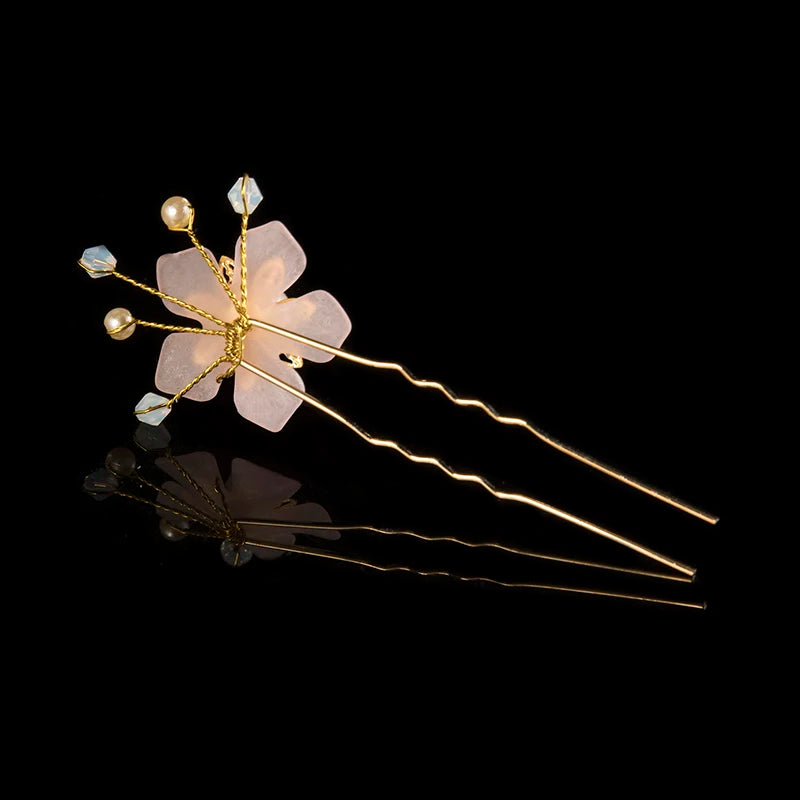 Elegant Bridal Wedding Hair Accessories Crystal Pearl Flower Girl Headband Ribbon Headpiece Hair Jewelry Accessories