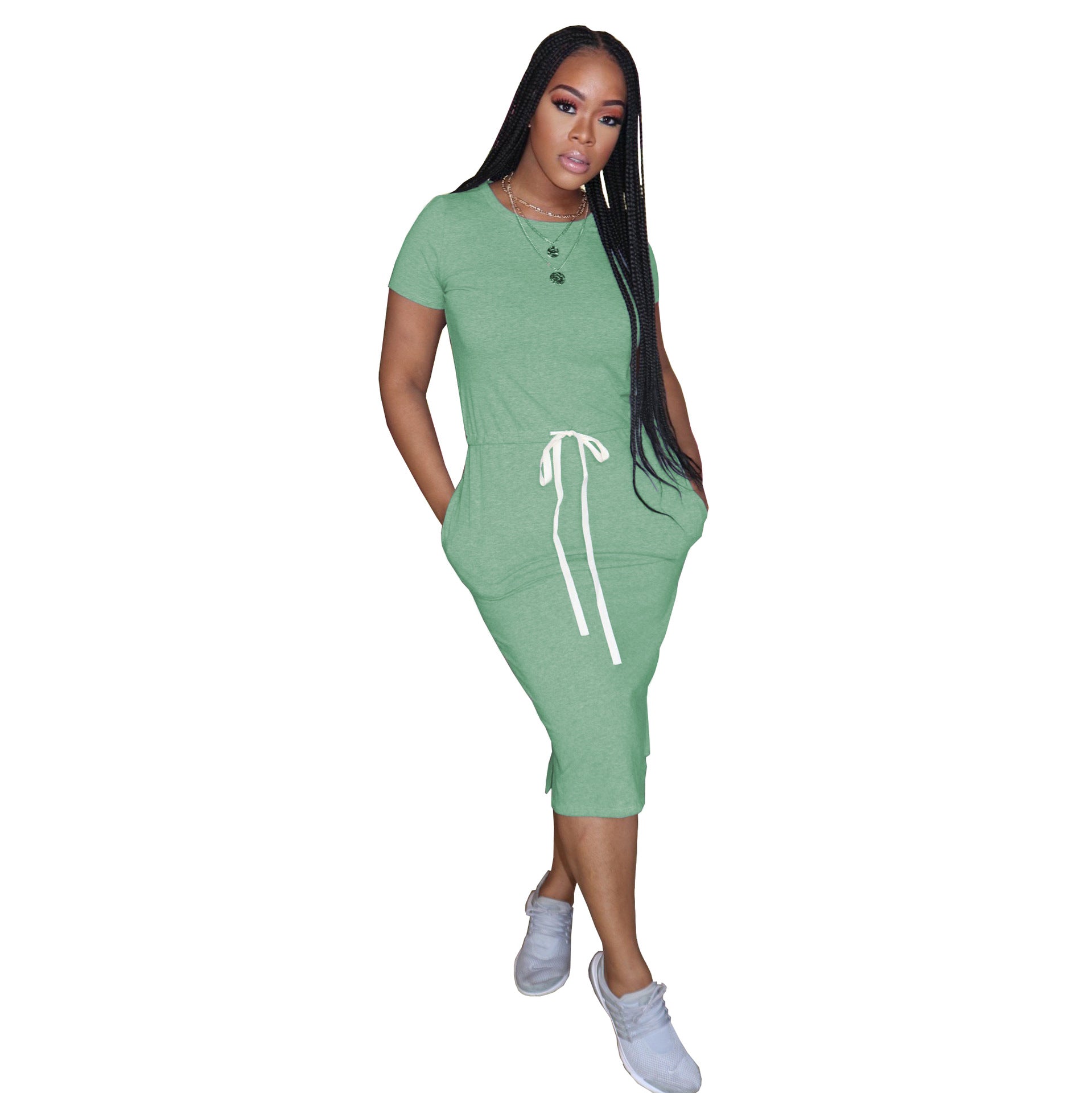 New Arrivals Women Dresses Summer Clothing Casual+Dresses Midi T Shirt Dress