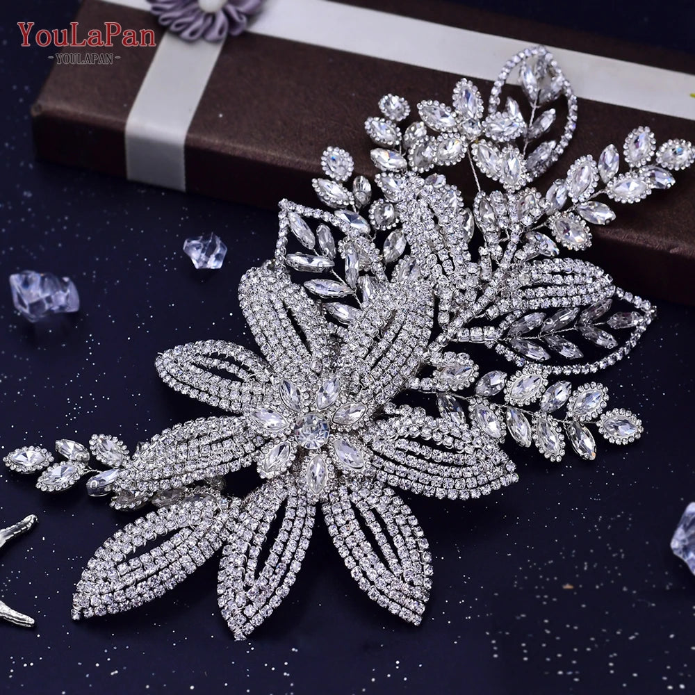 YouLaPan HP254 Wedding Hair Accessories Bridal Delicate Wire Headband Women Headpiece Bridal Handmade Crystal Hair Accessories