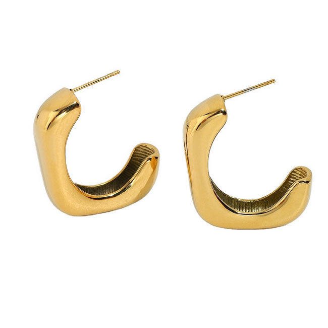 Fashion Statement Stud Earrings Gold Hoops Earring 18k Gold Earrings Jewellery Stainless Steel Jewelry