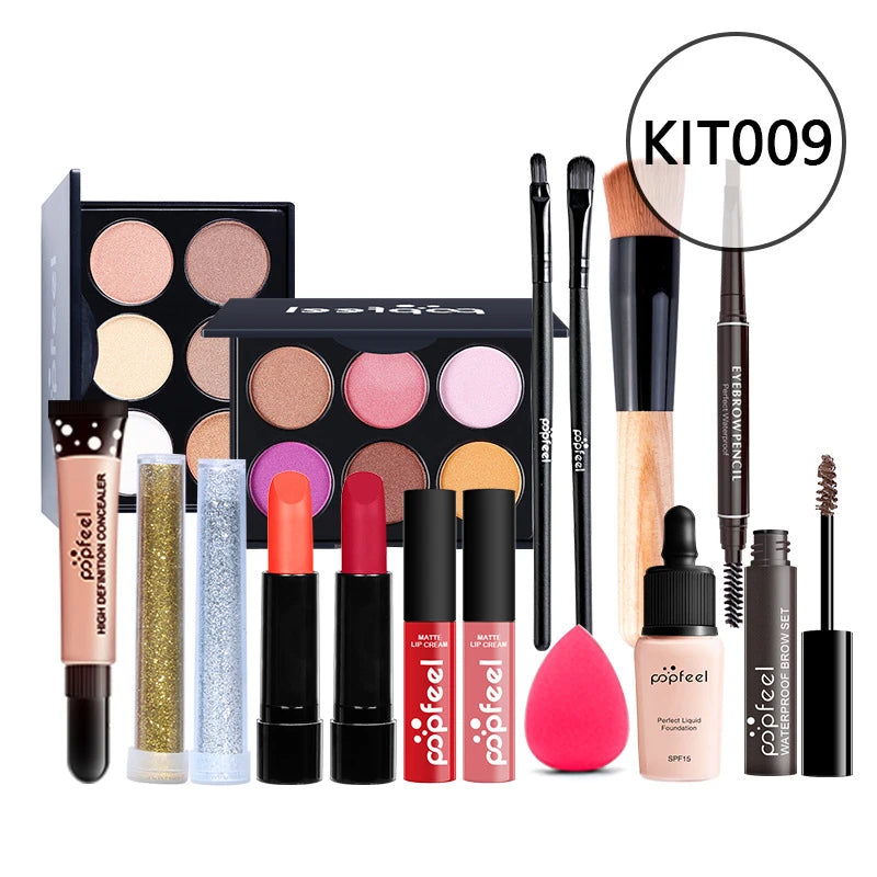 20 Styles Makeup Set Eyeshadow Lipstick Eyebrow Pencil Lip Gloss Makeup Brush Powder Nail Polish With Makeup Bag Cosmetics Kit - My Store