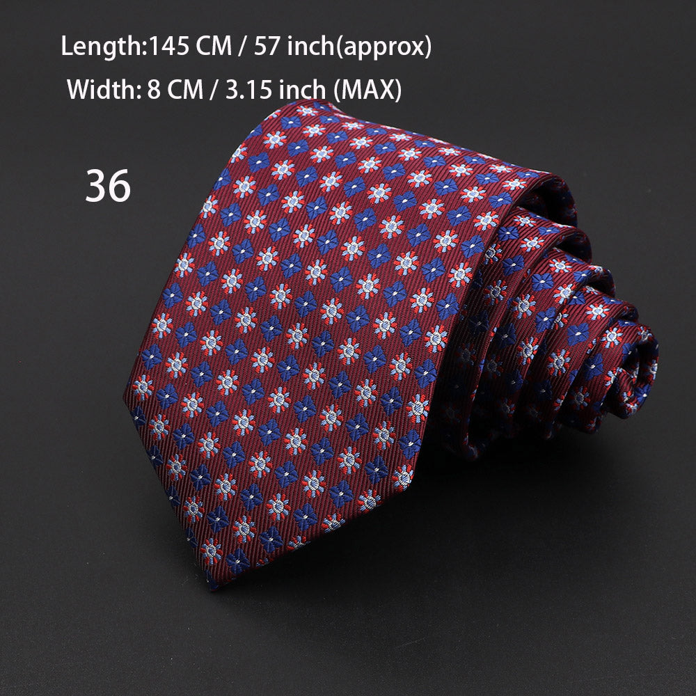 Fashion Neckties Classic Men's Stripe Necktie Royal Blue Wedding Ties Jacquard Woven Silk Men Solid Tie Polka Dots Neck Ties