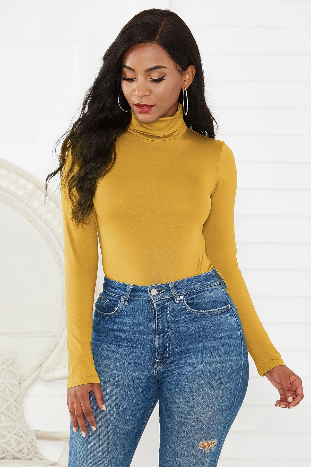 Winter Sexy Long Sleeve High Neck Slim Bodysuit Undershirt 2022 Women's Solid Color Tight Playsuits Jumpsuit - My Store