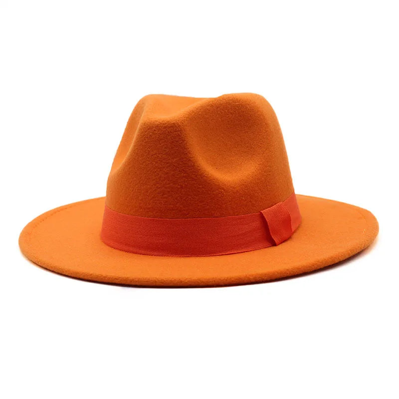 Ribbon Fedora Hat New Felt Hat Jazz Hat Fashion European and American Hats Men and Women General Hats шапка женская
