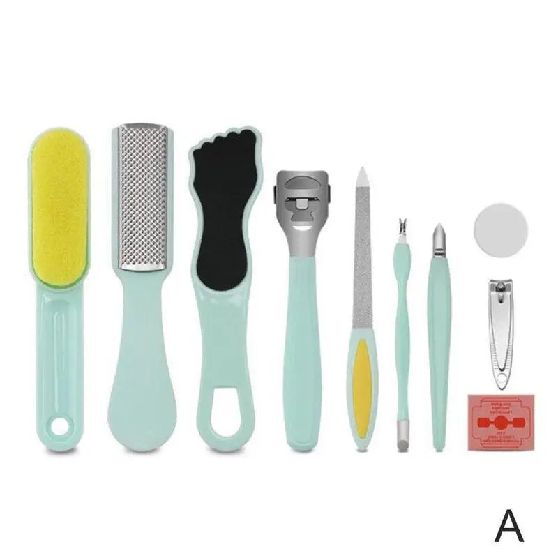 10Pcs/Set Professional Foot Dead Hard Skin File Callus Remover Manicure Pedicure Nail Tools Kit Sets Feet File Care Tips Salon