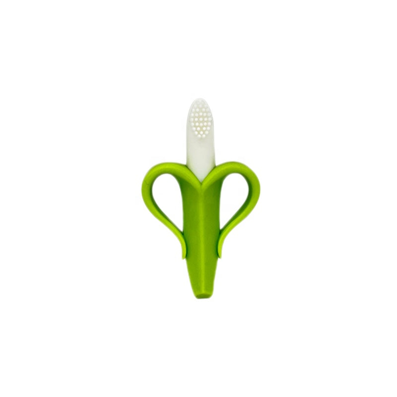 Wholesale Fruit Banana Baby Toothbrush Teether Toy for Kids Baby Teething Toy Silicone Baby Teether