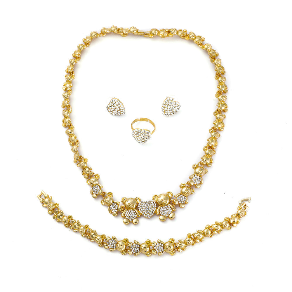 Jewellery Lady 14K Gold Filled Jewelry Sets for Women Bracelets Necklaces With Earrings Gifts
