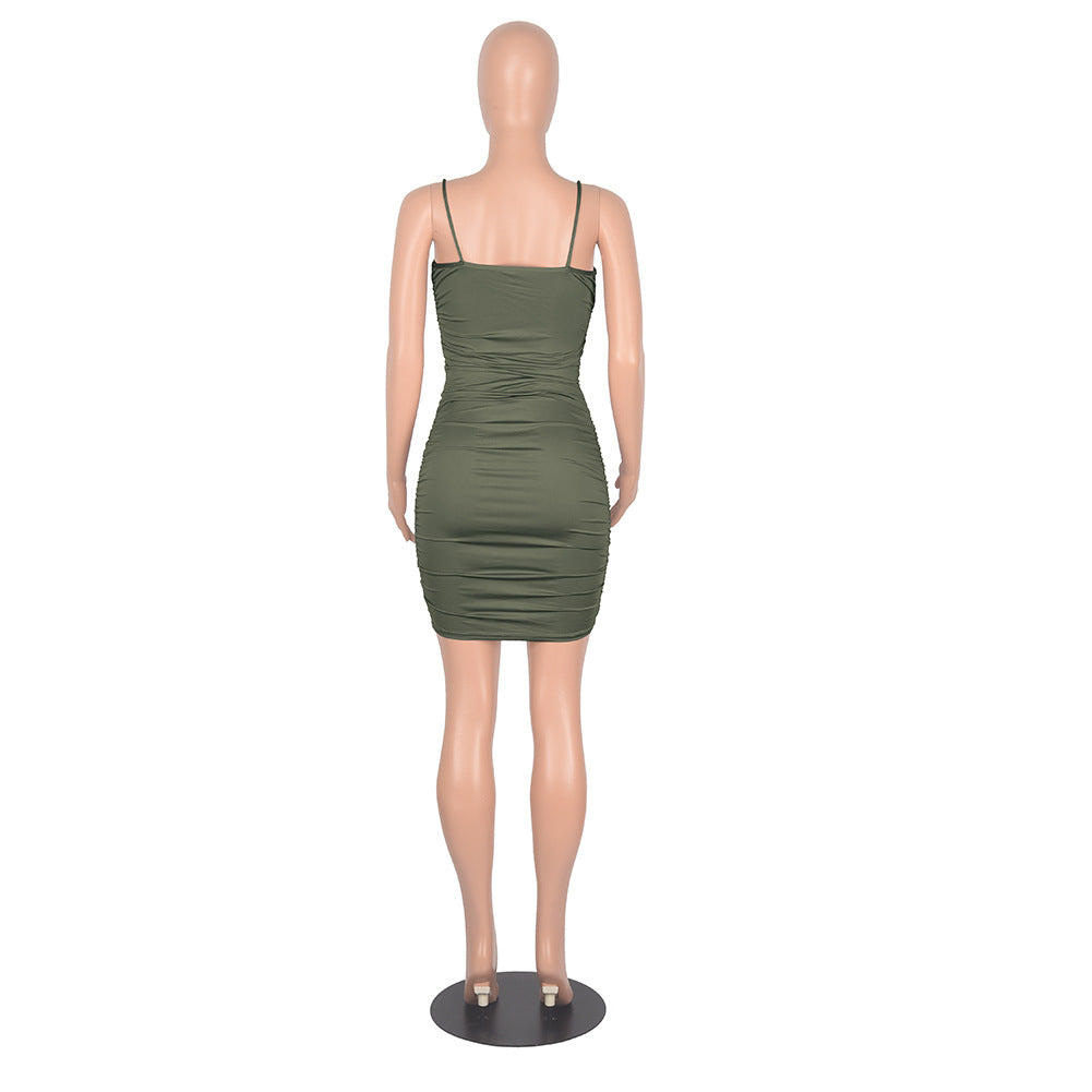 New Fashion Sleeveless Solid Color Slip Dress Party Dresses Women Sexy Ladies Summer Dresses