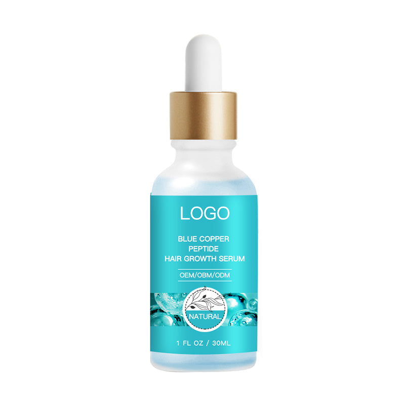 Low MOQ Hair Growth Serum Hair Care Line GHK-CU Blue Copper Peptide Hair Growth Serum Natural
