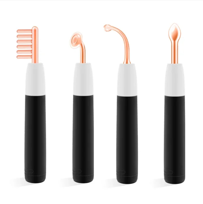 Wireless Handheld Ozone High Frequency 4 in 1 Red Light Skin Therapy Wand Machine for Anti Aging Skin Firming and Hair Care Tool