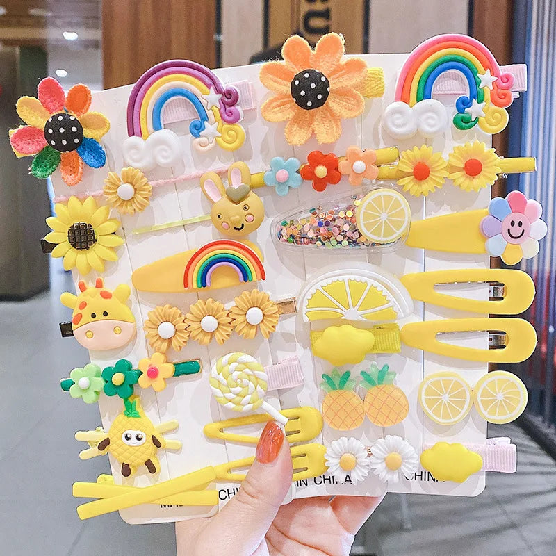 Baby Girls Hair Accessories Sets Fashion Cute Hair Bows Flower Hair Clips for Children Kids Headwear