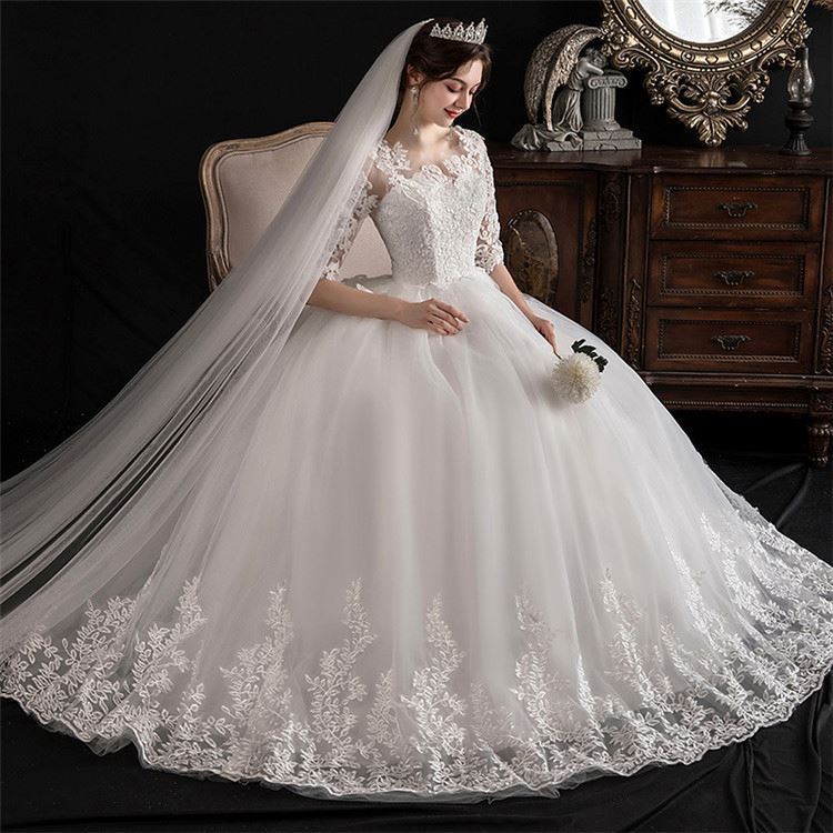 Women Hot Selling Luxury Design Floor Length White Wedding Dress Bridal Gown for Women Wedding Dresses - My Store