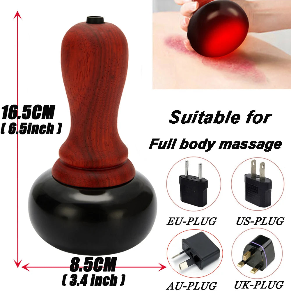 Hot Stone Electric GuaSha Massager Natural Stone Needle Skin Scraping Back Neck Face Massage Relax Muscles Skin Lift Care Spa