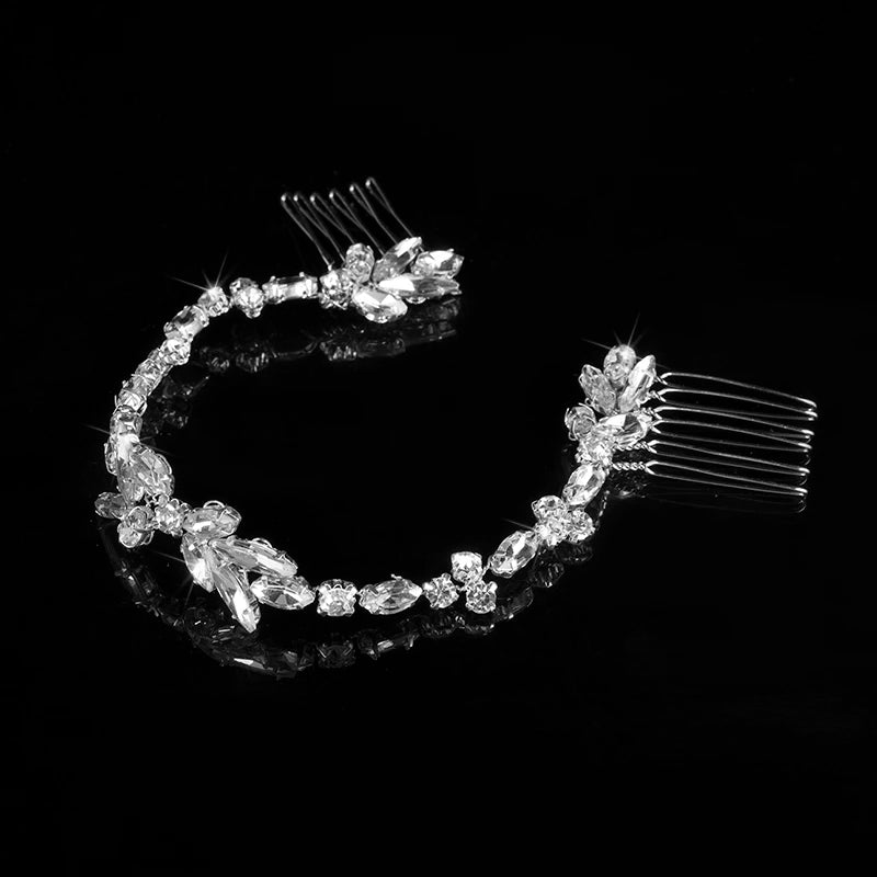 Elegant Bridal Wedding Hair Accessories Crystal Pearl Flower Girl Headband Ribbon Headpiece Hair Jewelry Accessories