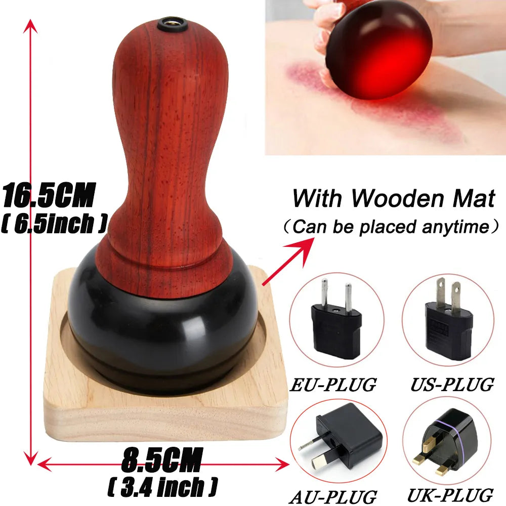 Hot Stone Electric GuaSha Massager Natural Stone Needle Skin Scraping Back Neck Face Massage Relax Muscles Skin Lift Care Spa