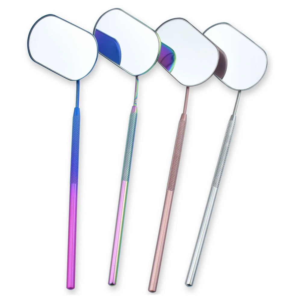 Pinky Leem Pink Lash Mirror for Eyelash Extensions Steel Eyelash Mirror Square Detachable Beauty Makeup Mirror Lash Tools