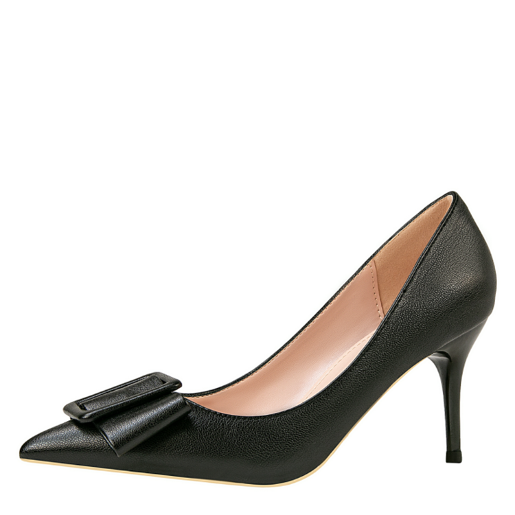 Thin Heel Shallow Mouth Pointed Shoes Scalp Buckle Shoes Women Heels
