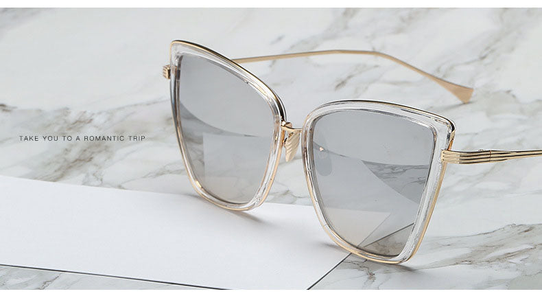 Fashion Cateye Vintage Metal Design Your Own Sunglasses Cat Eye Glasses Mirror Retro Sunglass Design Sunglasses for Women