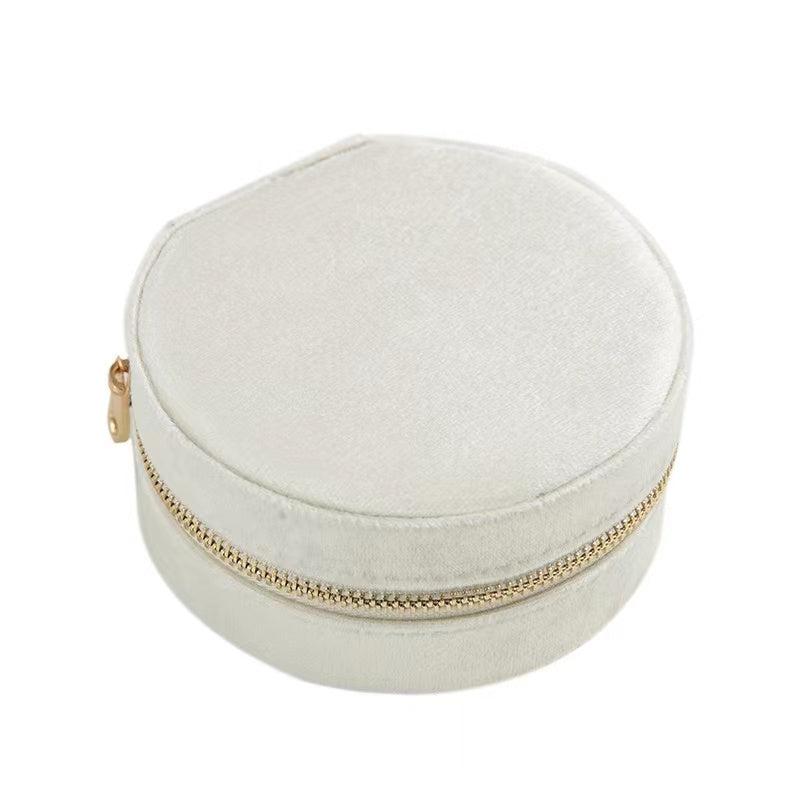 Travel Jewelry Box Ladies Velvet Jewelry Storage Box Zipper Travel Jewelry Organizer