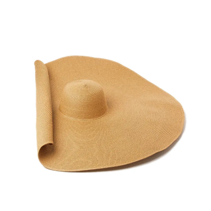 Super Bigger Brim Wide Straw Hats for Women Foldable Paper Beach Hat Summer Sun UV Hats Stage Cap Dropshipping Wholesale