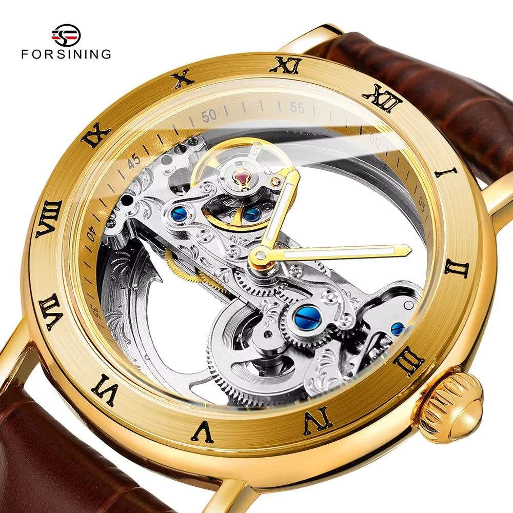 Forsining Watches Minimalism Waterproof Steampunk Man Wrist Watch Automatic Skeleton Mens Watches Wrist Clock Drop Shipping