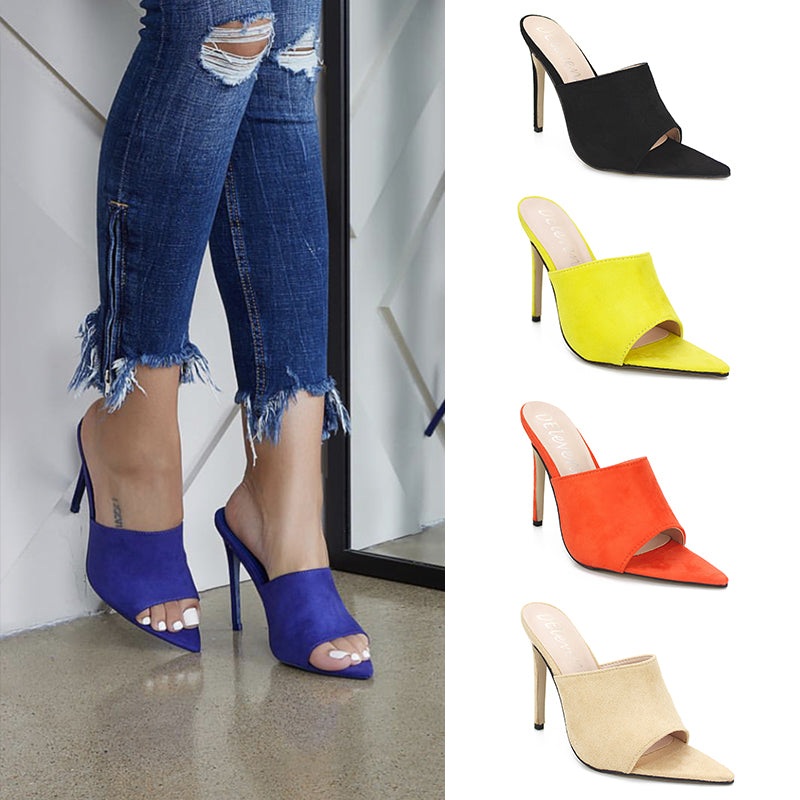 High Heels Summer New Square Heel Stiletto Slippers Shoes Girls Women Sandals Ladies High Heels