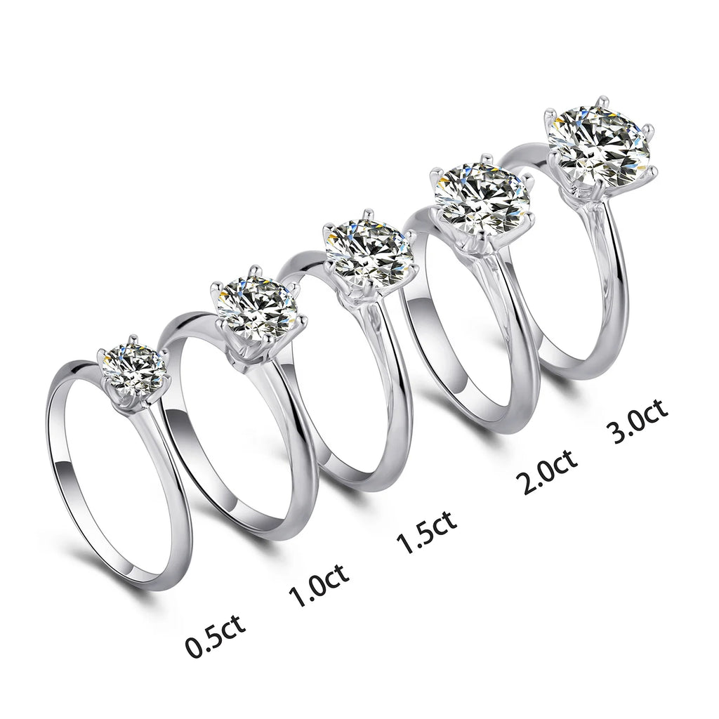 Abiding Jewelry Engagement Moissanite Diamond Jewellery Wholesale 925 Sterling Silver 1 Carat Women Moissanite Ring