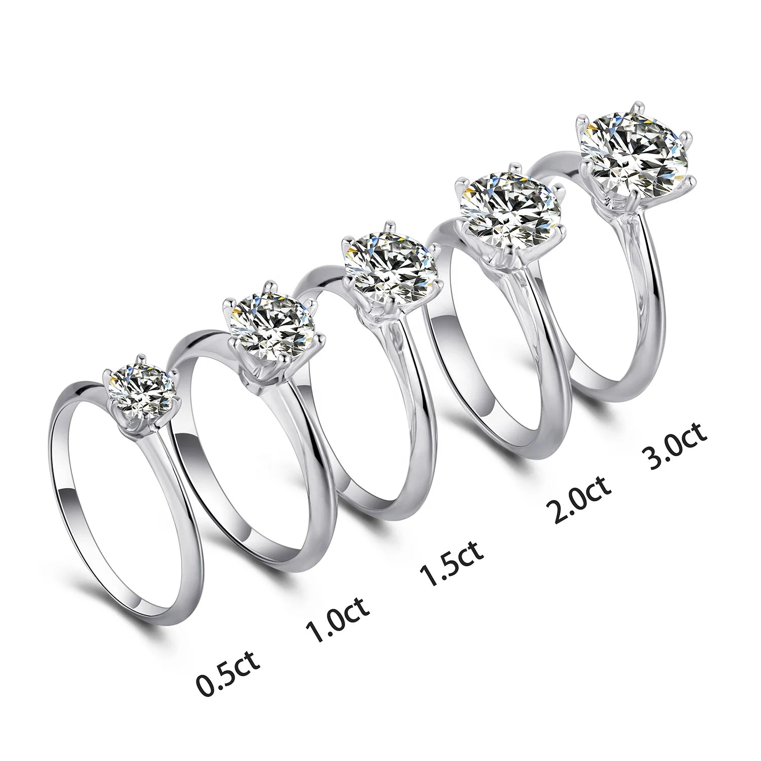 Abiding Jewelry Engagement Moissanite Diamond Jewellery Wholesale 925 Sterling Silver 1 Carat Women Moissanite Ring