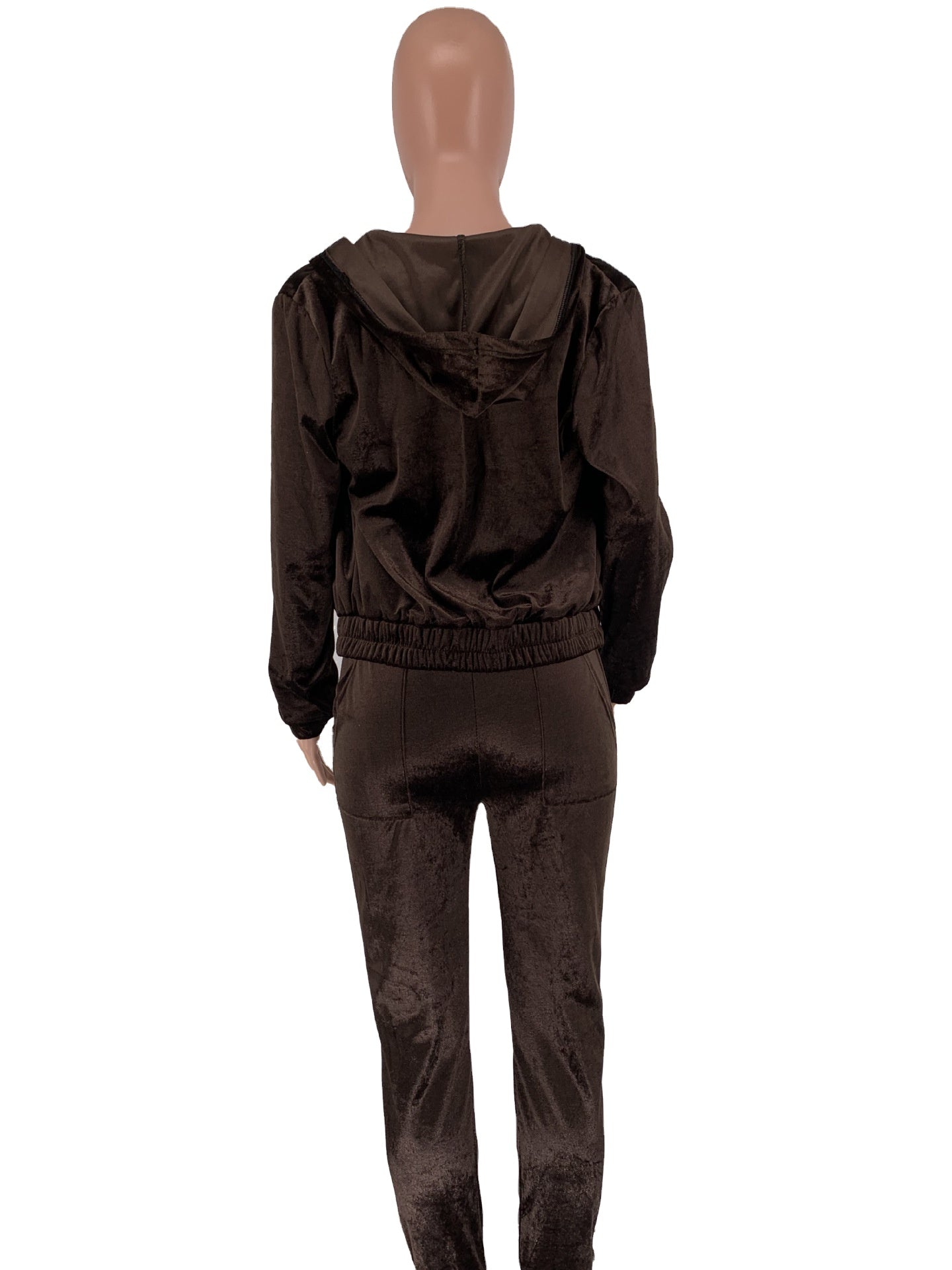 Wholesale Velvet Three Piece Activewear Jogger Pants Set Velour Sweatsuit Jogging Set for Women Zipper Hoodie 3 Piece Sets