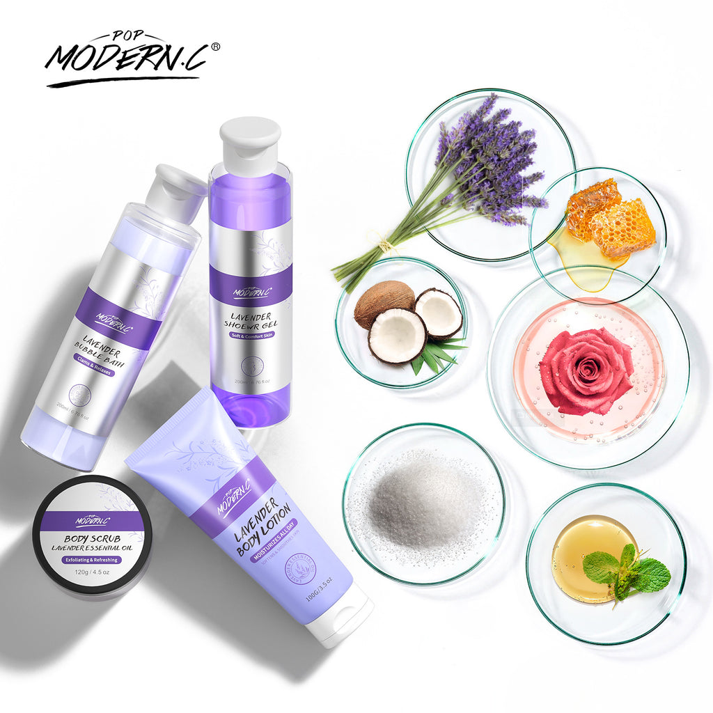 Wholesale Lavender Blossom Christmas Shower Gel Spa Bath Gift Set Spa Gift Basket for Women