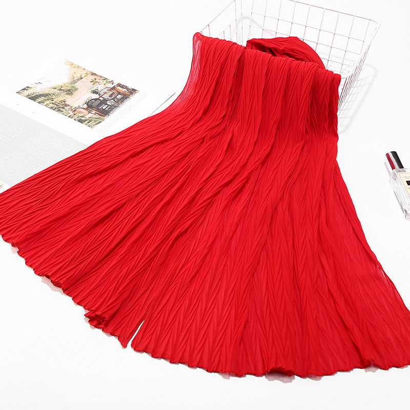 Inner Hijab Under Scarf Long Dubai Pleated Chiffon Hijabs Scarfs 2020 Scarves Muslim