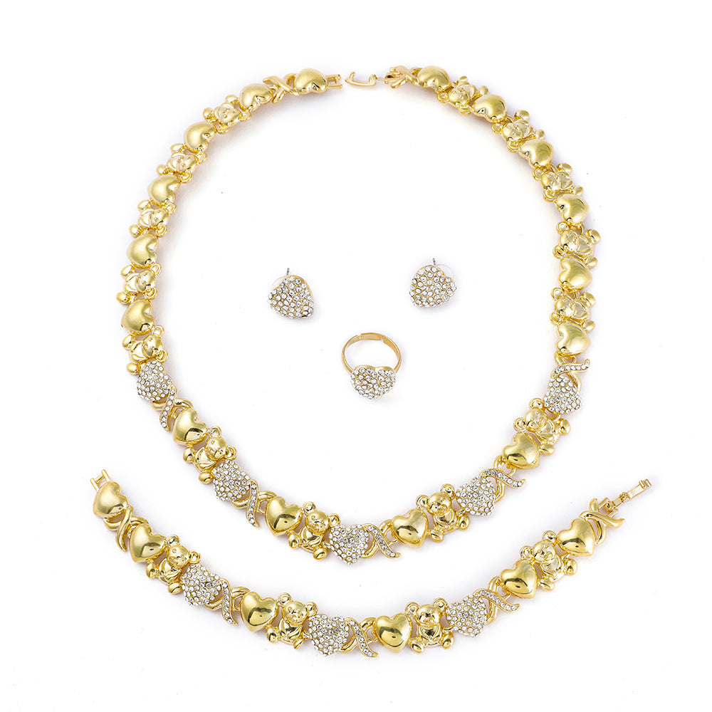 Jewellery Lady 14K Gold Filled Jewelry Sets for Women Bracelets Necklaces With Earrings Gifts