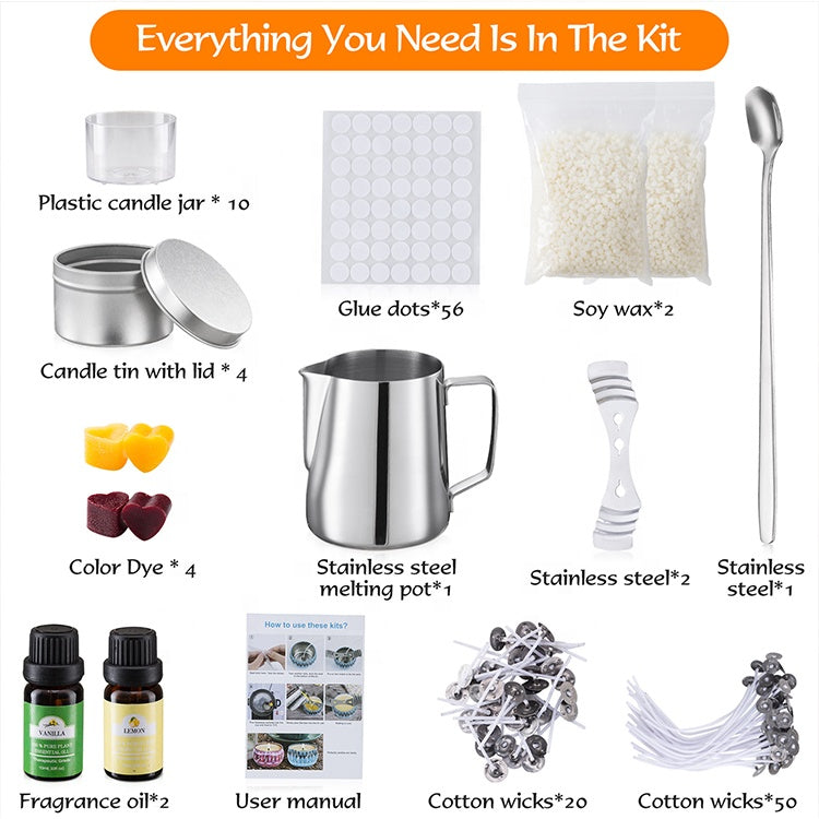 Complete Candle Making Kit Diy Scented Soy Wax Candles Making Kit Supplies In