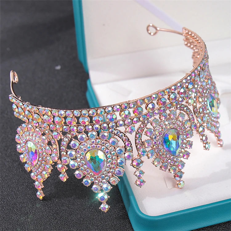 Women Hair Accessories Fashion Luxury Exquisite Diamond Bride Princess Crown Wholesale Bridal Accessories