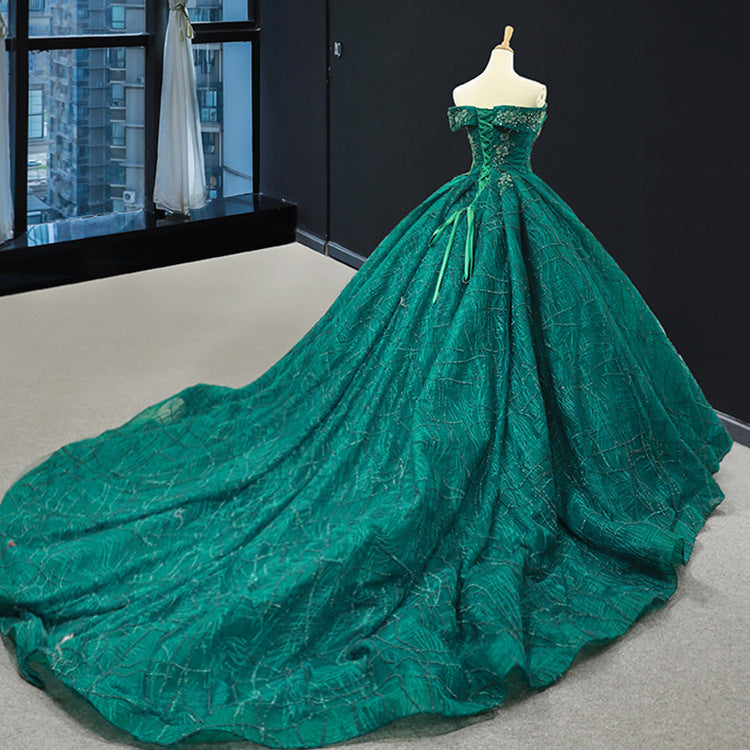 Women Luxurious Sequin Party Evening Dresses Elegant Ball Gown Wedding Dresses - My Store