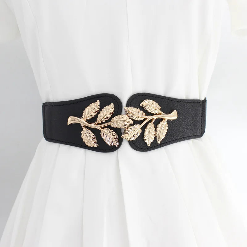 65 Style New Korean Windbreaker Elastic Wide Women Waistband a Variety Alloy Buckle Retro Belt All-Match Dress Women Accessory