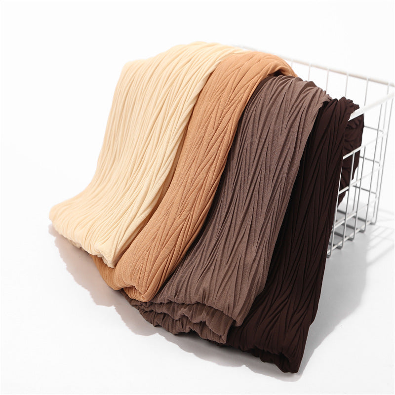 Inner Hijab Under Scarf Long Dubai Pleated Chiffon Hijabs Scarfs 2020 Scarves Muslim