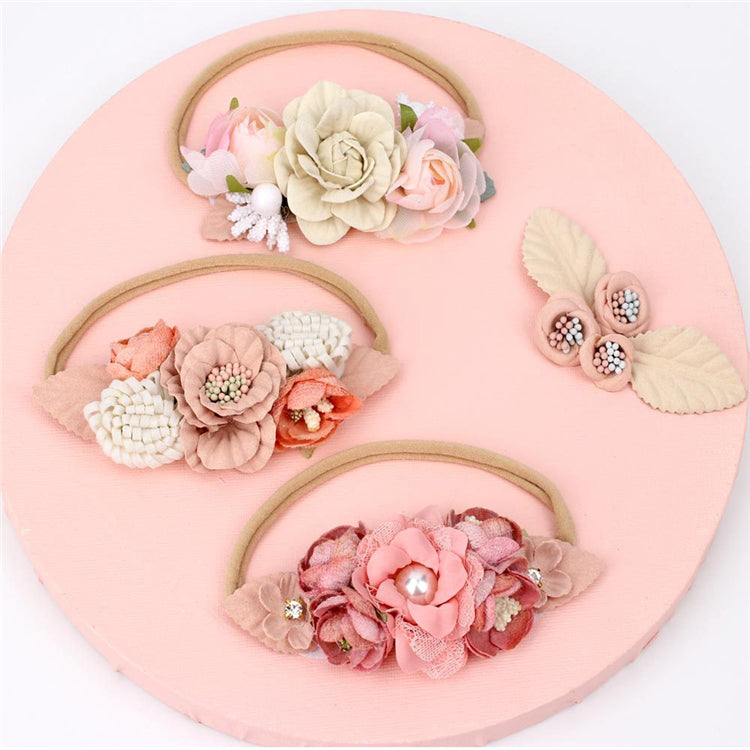 Skincare Flower Baby Headband Girls Bow Kids Hair Accessories Nylon Headband Baby Accessories