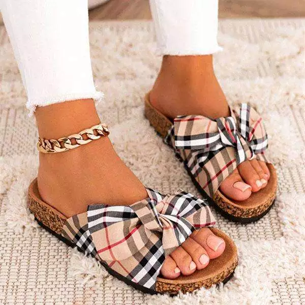 Fashion Bow Sandal for Women INS Outdoor Summer Slippers Flat Slides Slipper Ladies Bowknot Sandals for Womens Sandal Shoe