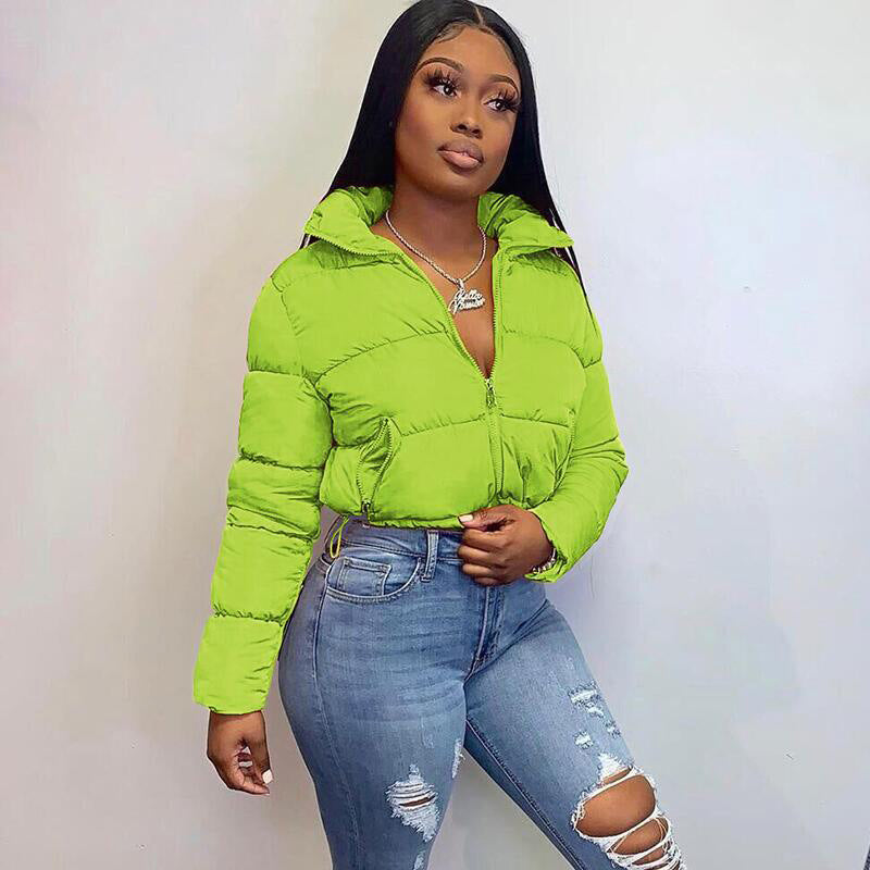 Wholesale Winter Crop Bubble Coats and Jackets Cropped Puffer Coat for Women