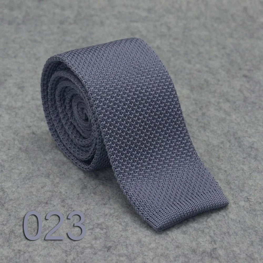 Wholesale Cheap Casual Black Knit Tie Cheap Silk Knitted Ties Men Plain Solid Men's Knit Ties