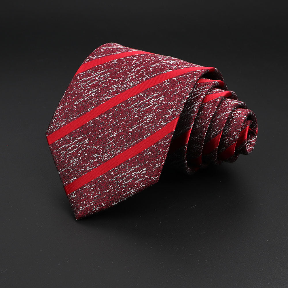 Men's Fashion Neckties Classic Stripe Red Navy Blue Business Formal Wedding Ties Jacquard Woven Solid Tie Polka Dots Neck Ties