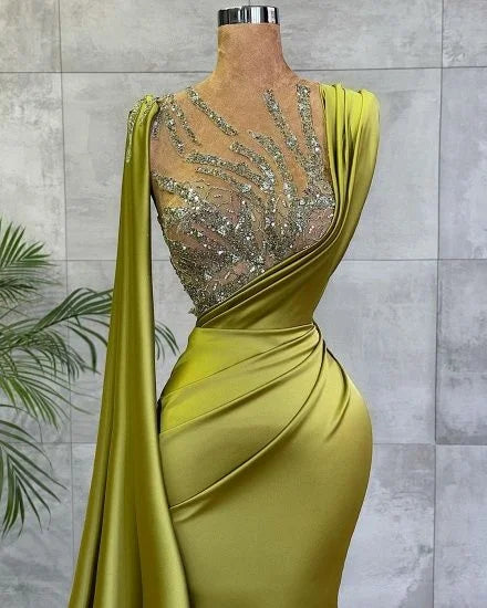 Beautiful Prom Wedding Dresses Evening Gown Bridal Mermaid Beading Prom Dress Long With Ruffle - My Store