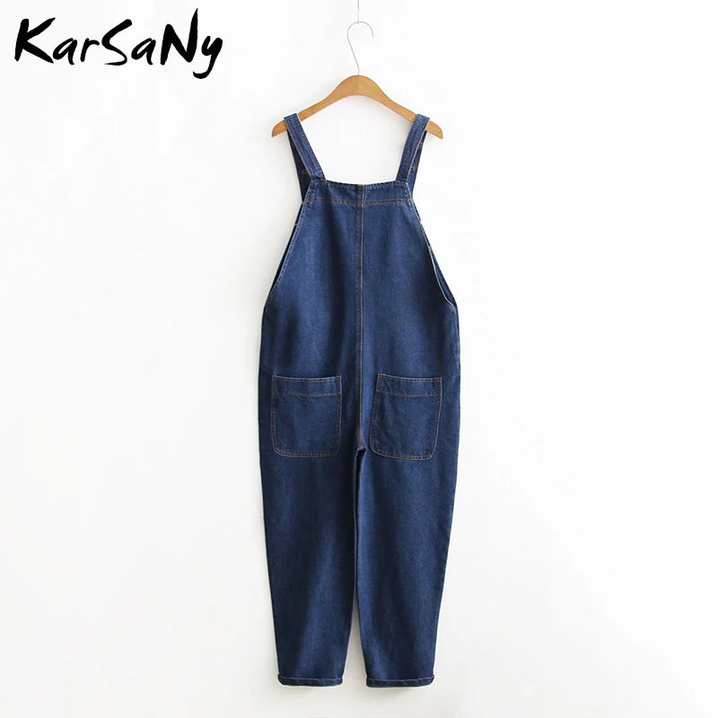 KarSaNy Denim Overalls Jeans Women Jumpsuit Mom Denim Jeans Woman Casual Blue Jean Overalls for Women Elegant Autumn