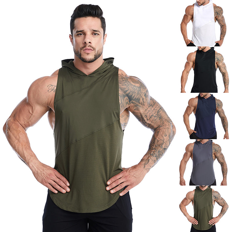 Vedo Sport Vest Dropshipping Custom Logo Polyester Sportswear Workout Fitness Custom Vests Muscle Hooded Tank Top GYM Activewear