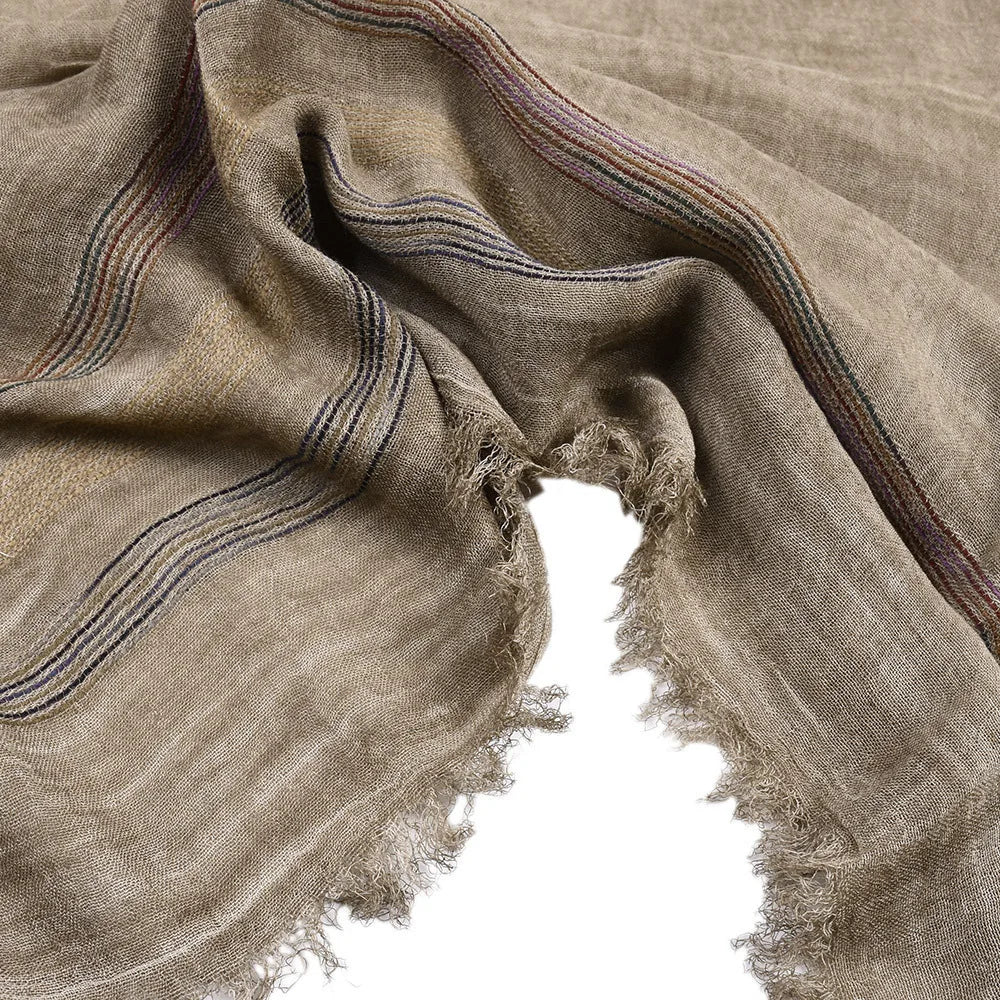 Japanese Korean Cotton Linen Men Scarf Autumn Winter Men's Stripe Scarves Casual Black Navy Scarves Bufanda Male Accessories