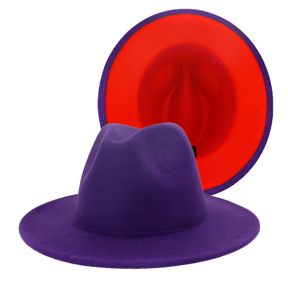 Fedora Hats Women Wholesale Felt Fedora Hats for Men Two Tone Hat Different Color Brim Fedora